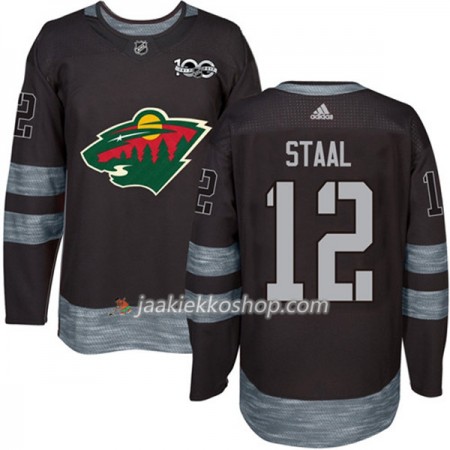 Miehille NHL Minnesota Wild Pelipaita Eric Staal 12 1917-2017 100th Anniversary Adidas Musta Authentic